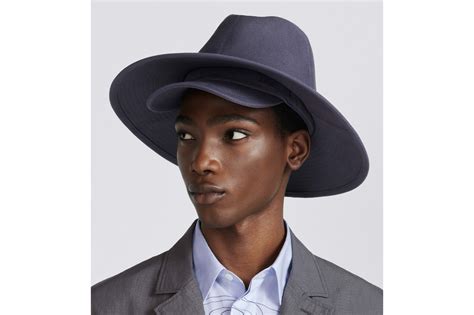 Large Brim Hat Anthracite Gray Cotton 